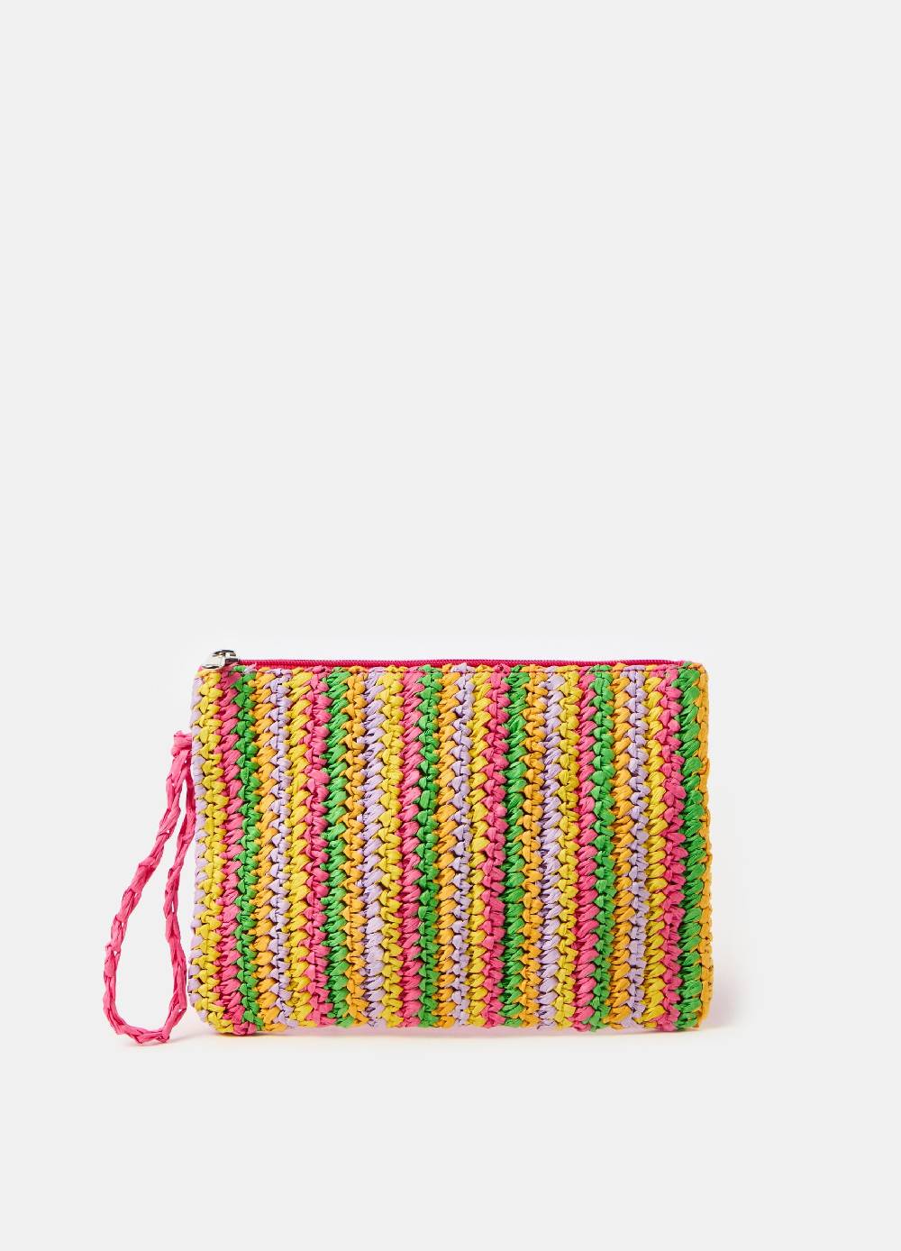 Ovs Pochette in rafia a righe multicolor
