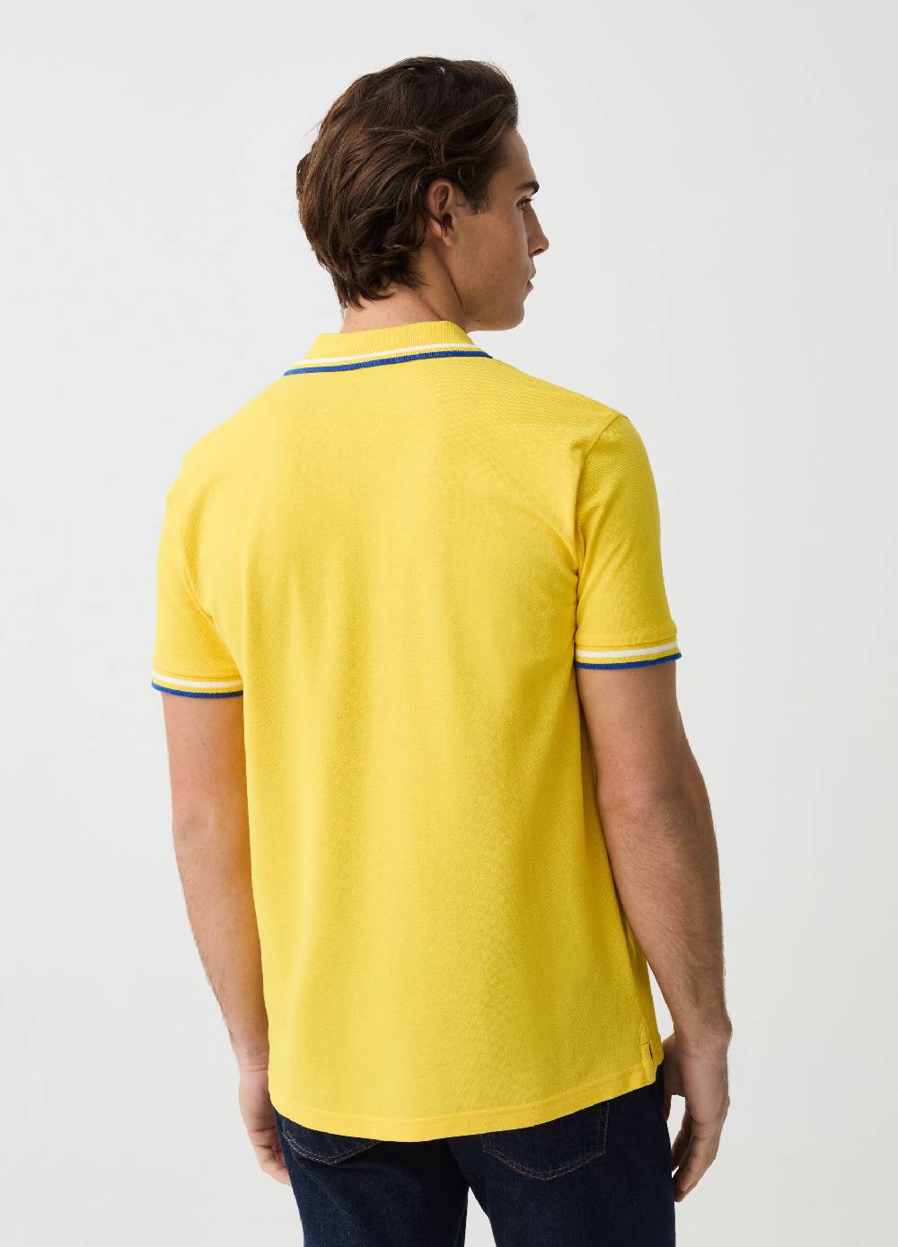Ovs Polo Con Profili Rigati E Ricamo Logo