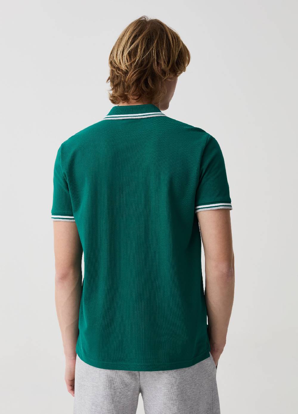 Ovs Polo Con Profili Rigati E Ricamo Logo