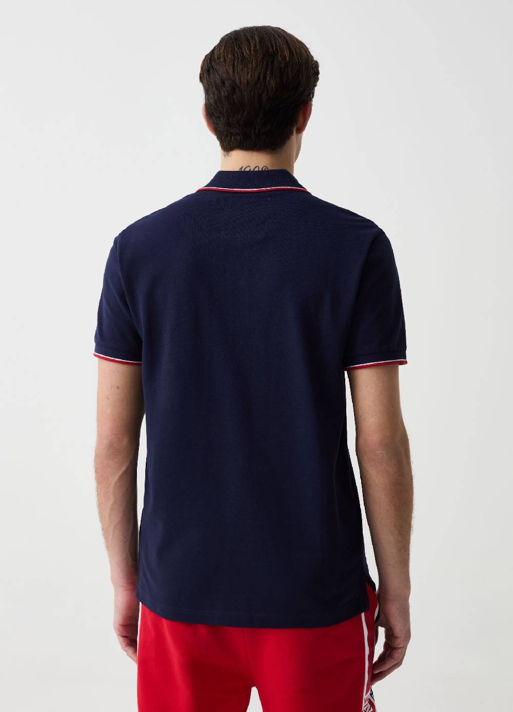 Ovs Polo Con Profili Rigati E Ricamo Logo