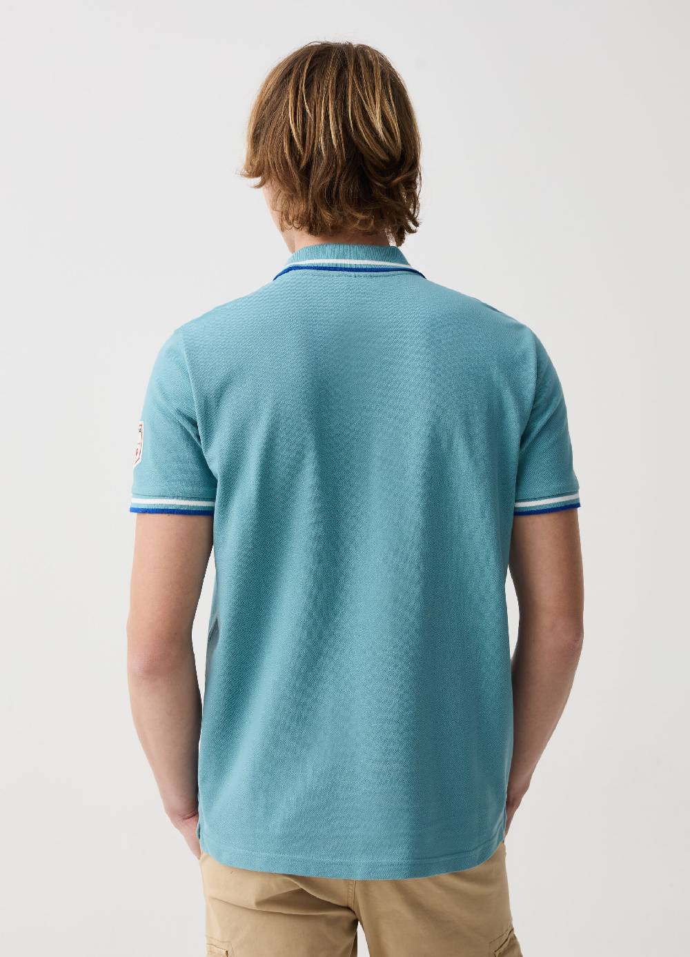 Ovs Polo Con Profili Rigati E Ricamo Logo