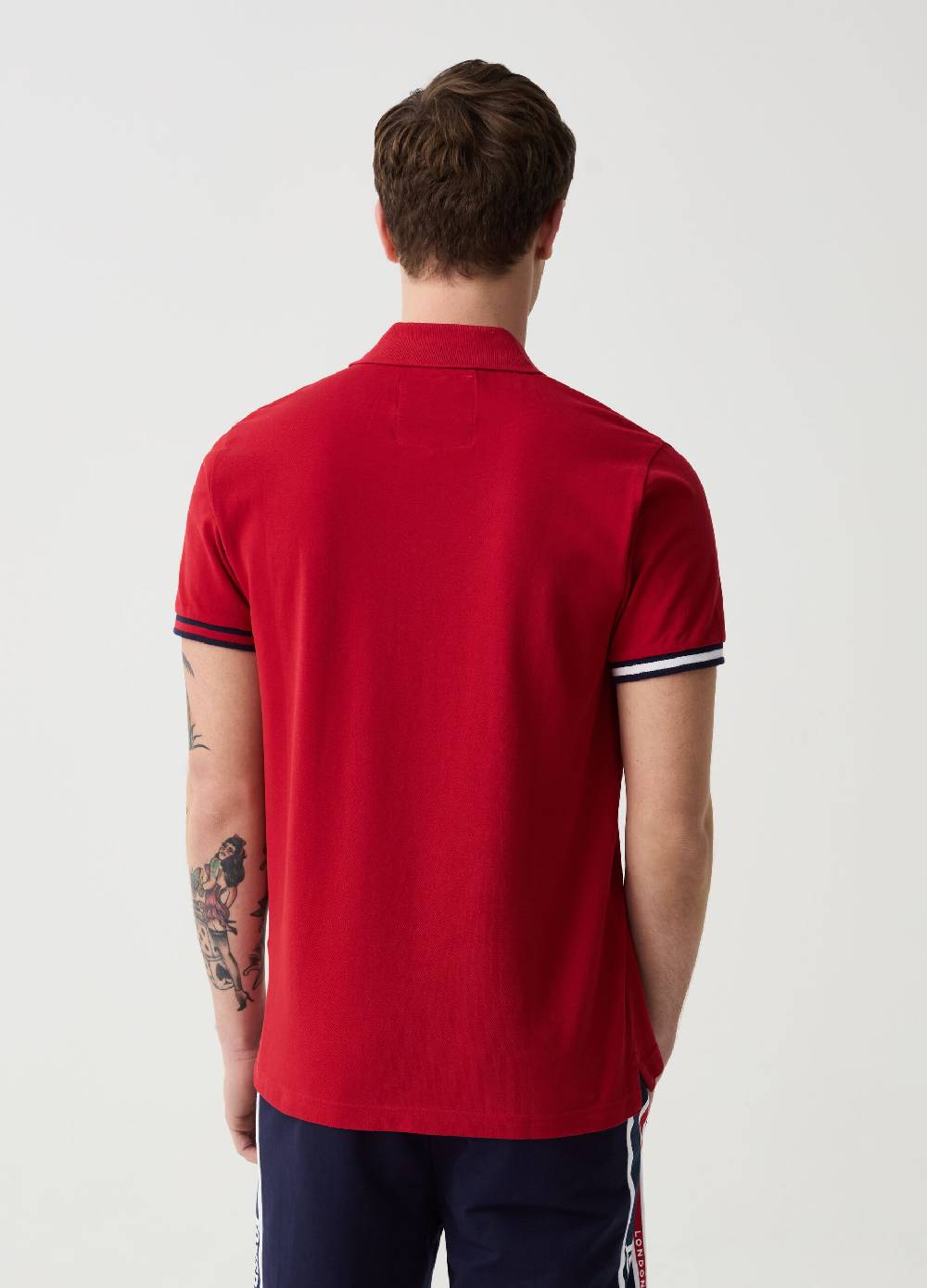 Ovs Polo Con Profili Rigati E Ricamo Logo