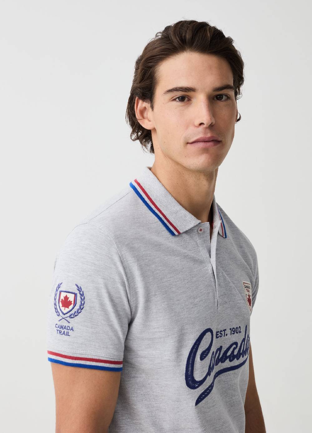 Ovs Polo Con Profili Rigati Patch E Ricamo Logo