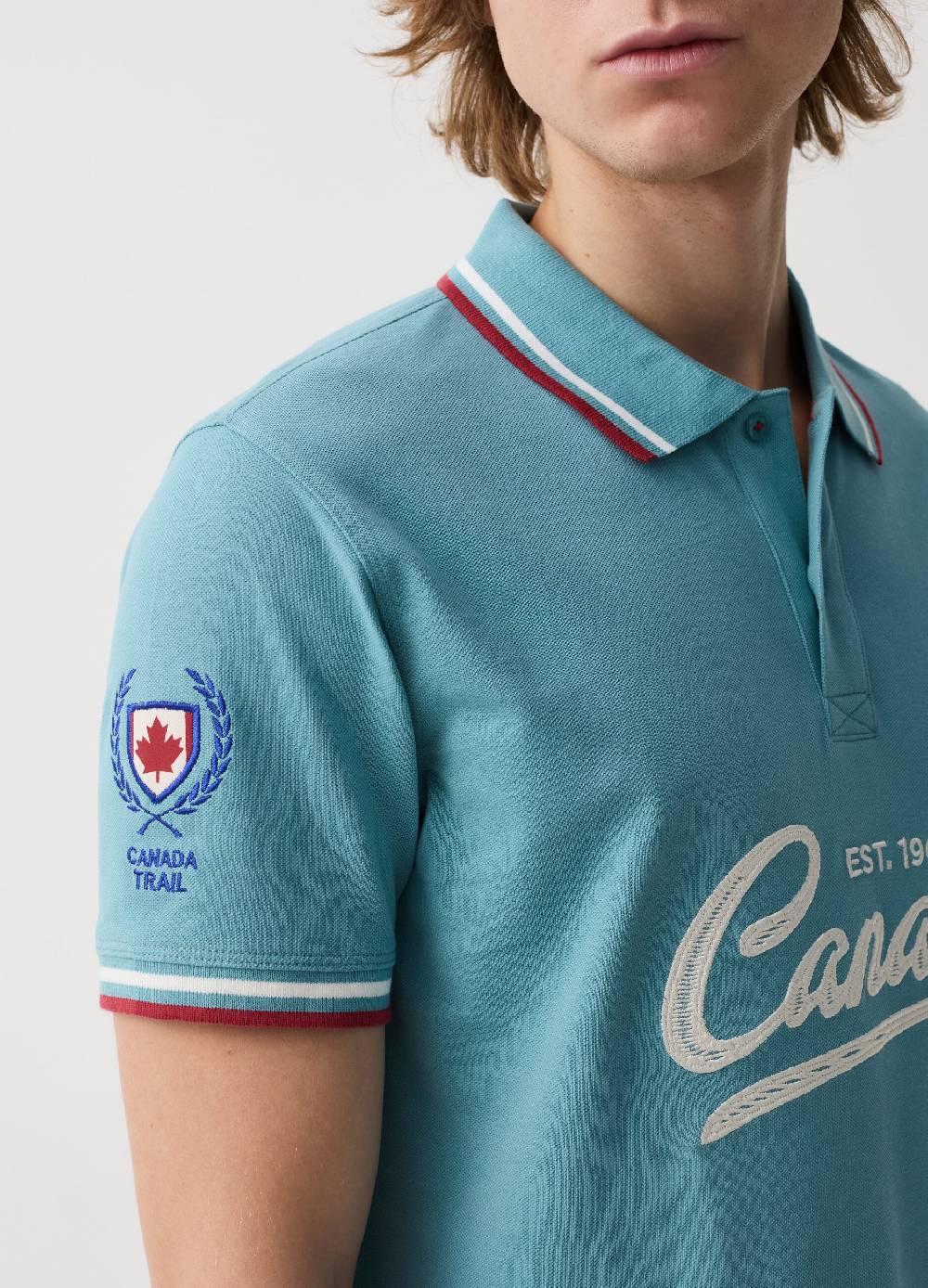 Ovs Polo Con Profili Rigati Patch E Ricamo Logo