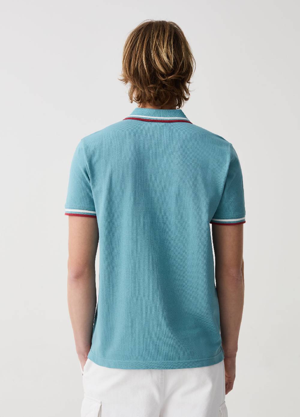Ovs Polo Con Profili Rigati Patch E Ricamo Logo