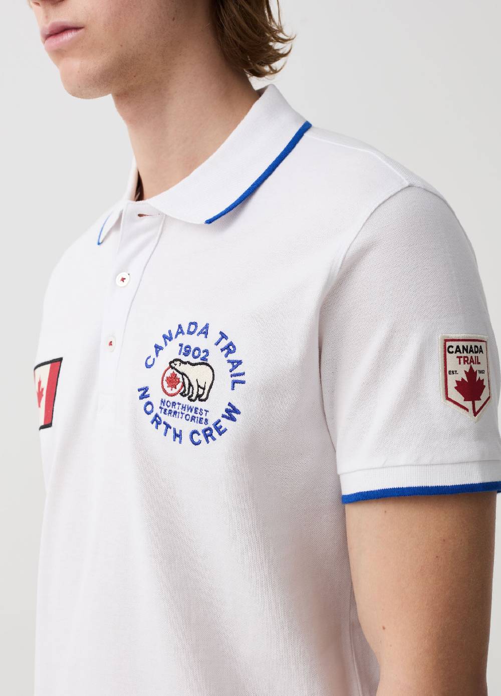 Ovs Polo Con Profili Rigati Ricamo Logo