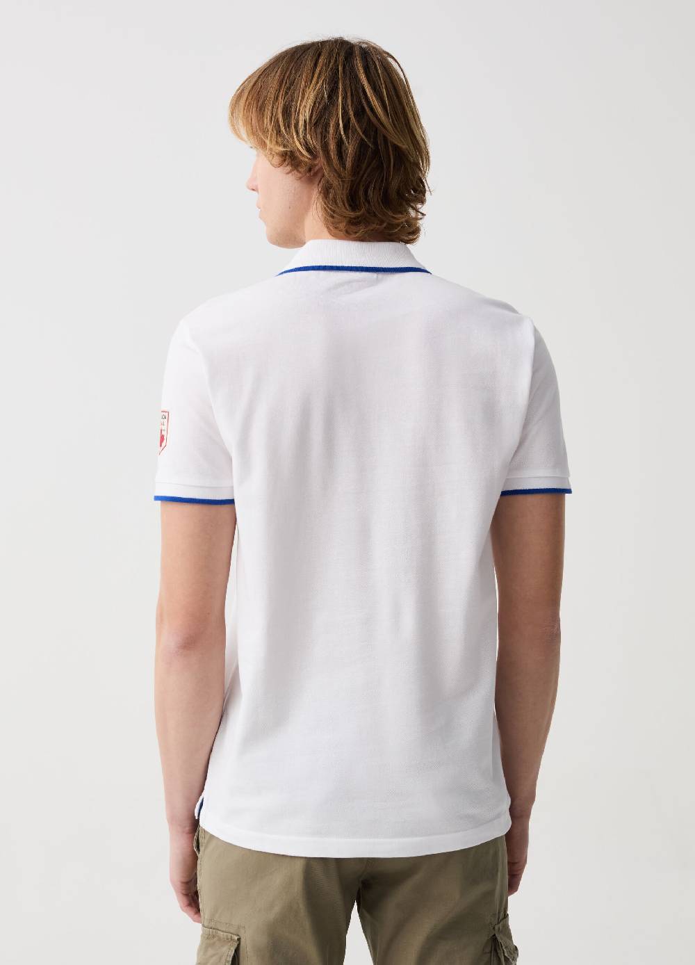 Ovs Polo Con Profili Rigati Ricamo Logo