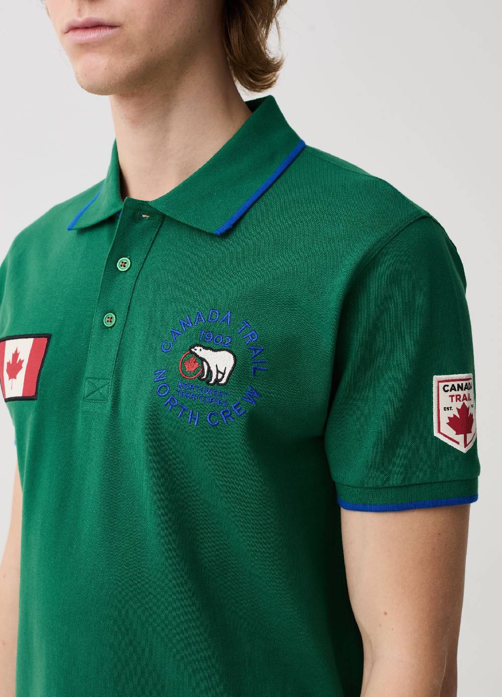 Ovs Polo Con Profili Rigati Ricamo Logo