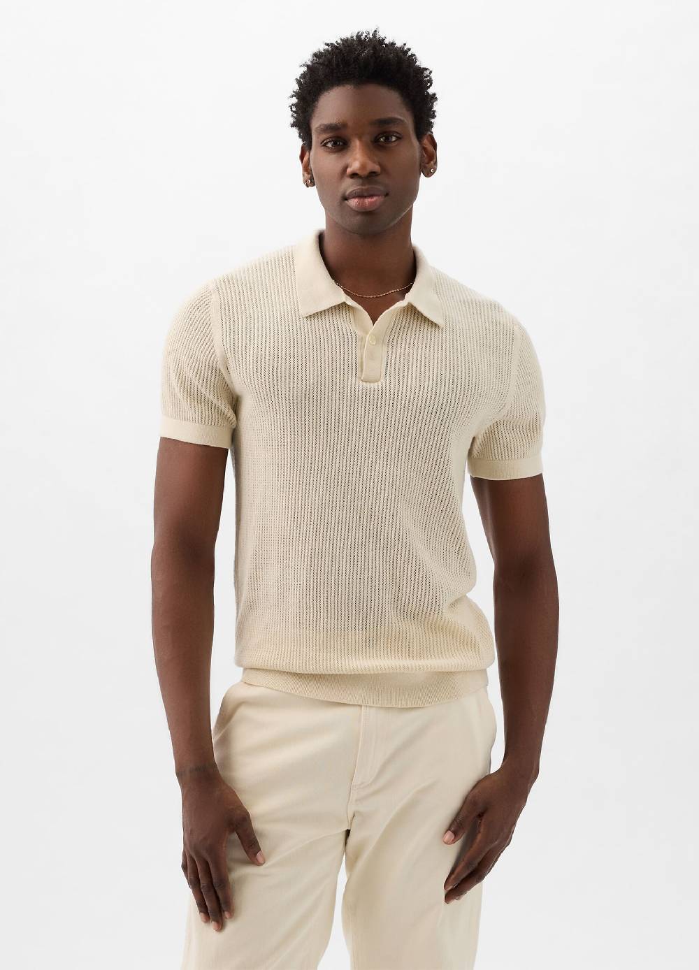 Ovs Polo in misto cotone crochet