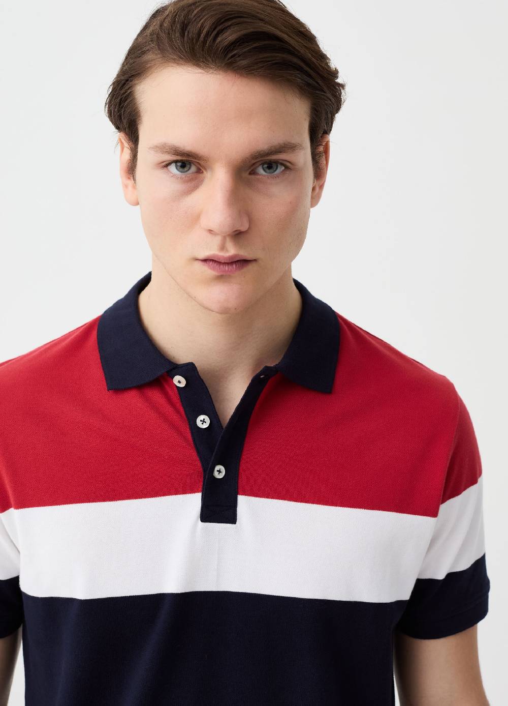 Ovs Polo In Piquet Color-block