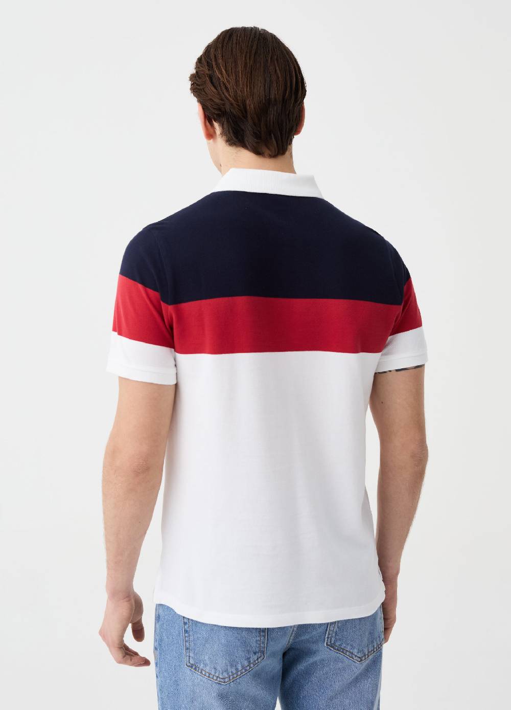 Ovs Polo In Piquet Color-block