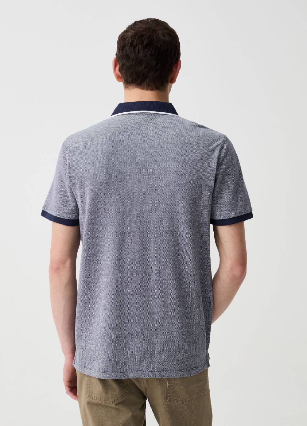 Ovs Polo In Piquet Con Trama Jacquard