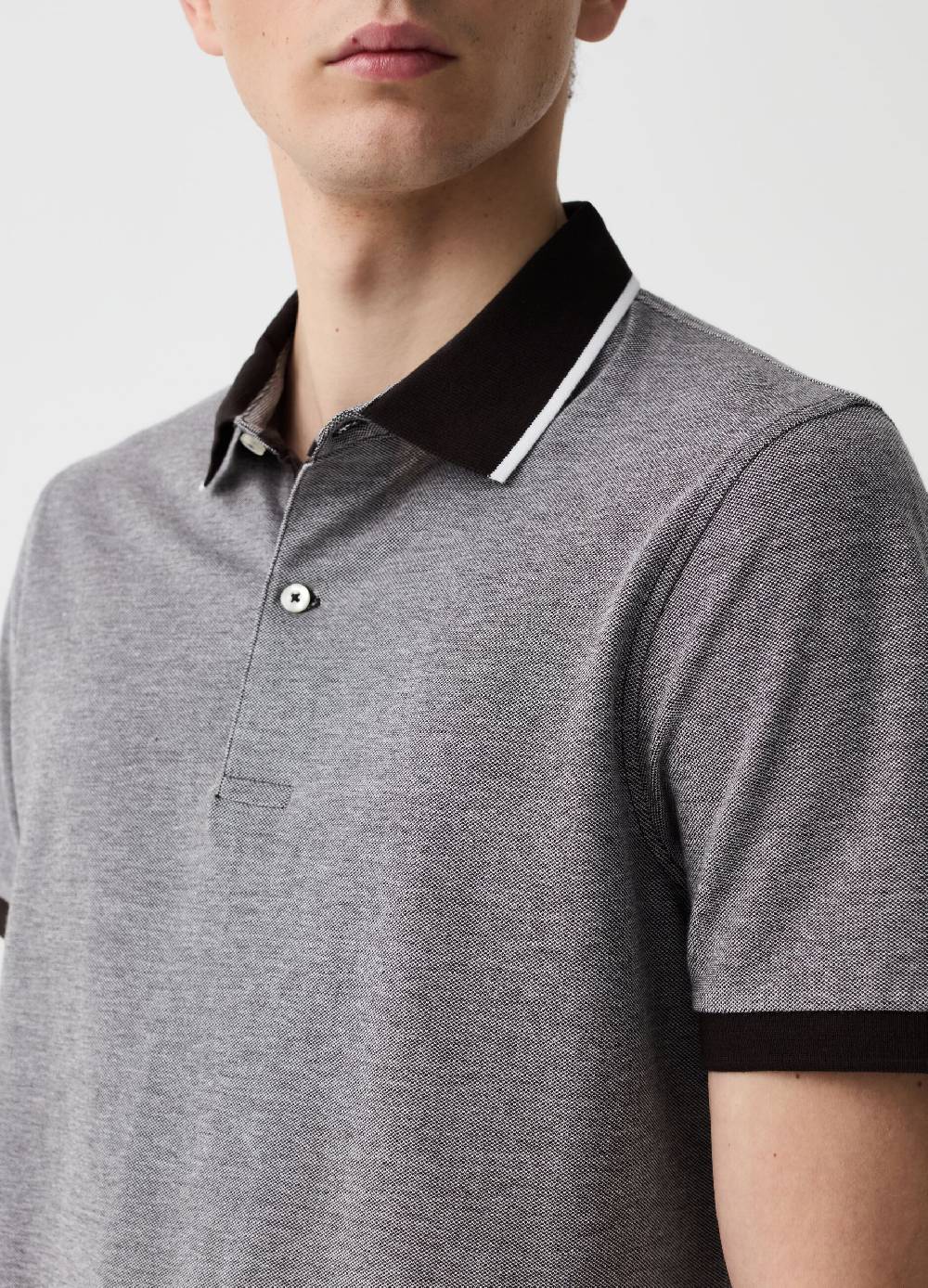 Ovs Polo In Piquet Con Trama Jacquard