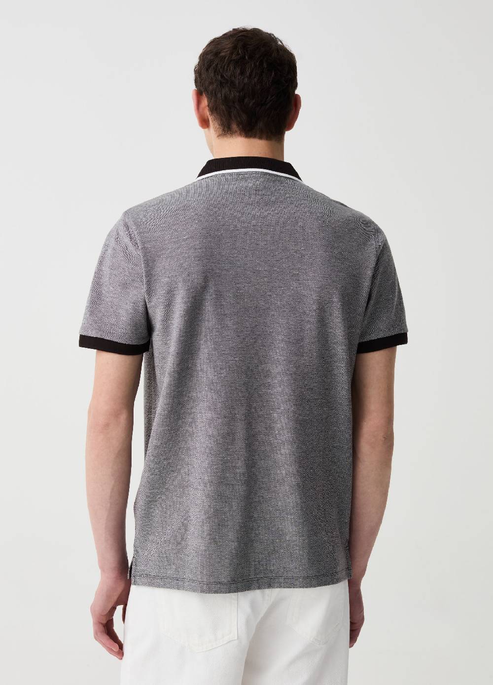 Ovs Polo In Piquet Con Trama Jacquard