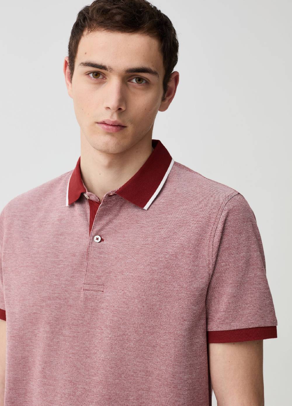 Ovs Polo In Piquet Con Trama Jacquard