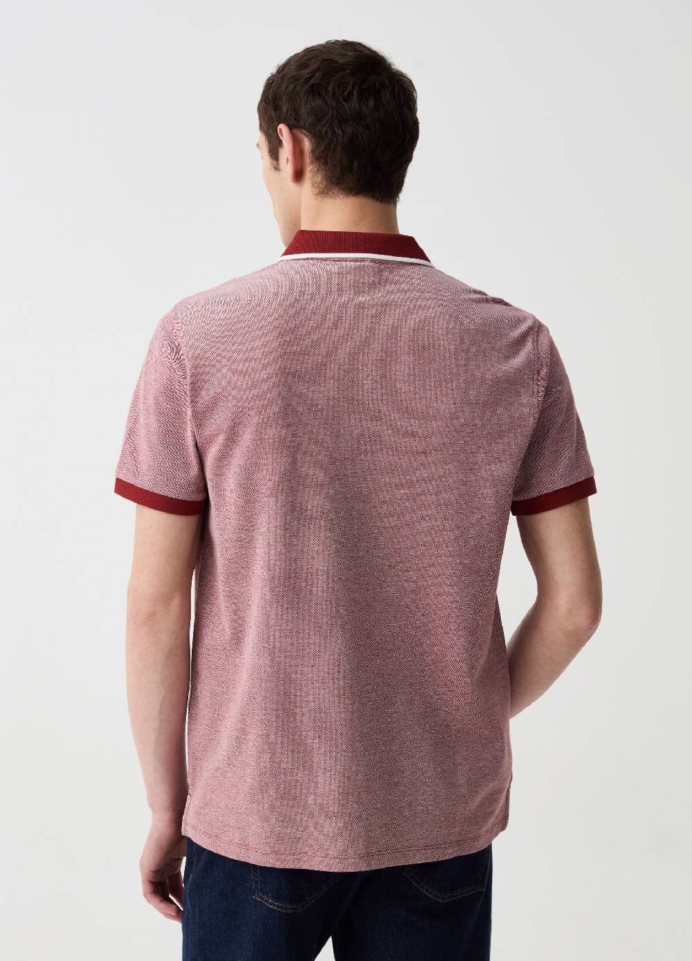 Ovs Polo In Piquet Con Trama Jacquard