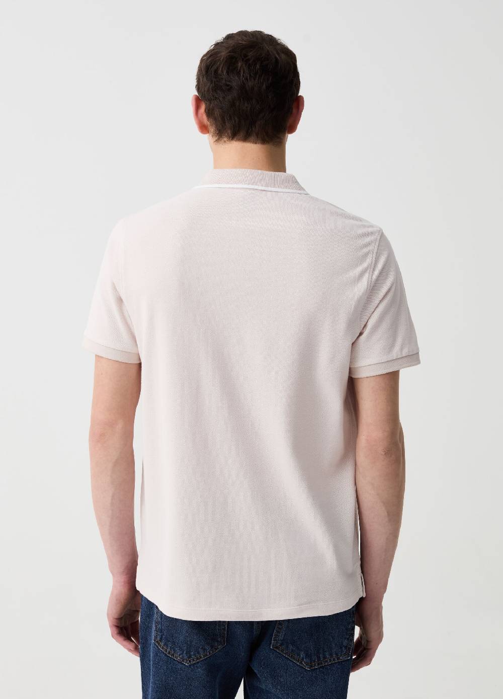 Ovs Polo In Piquet Con Trama Jacquard