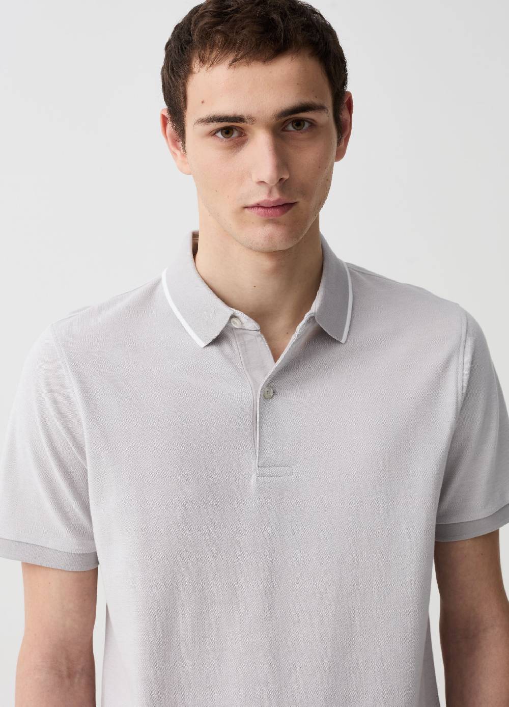 Ovs Polo In Piquet Con Trama Jacquard