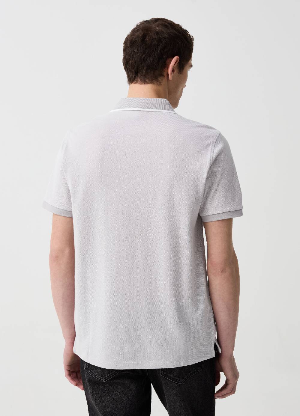 Ovs Polo In Piquet Con Trama Jacquard