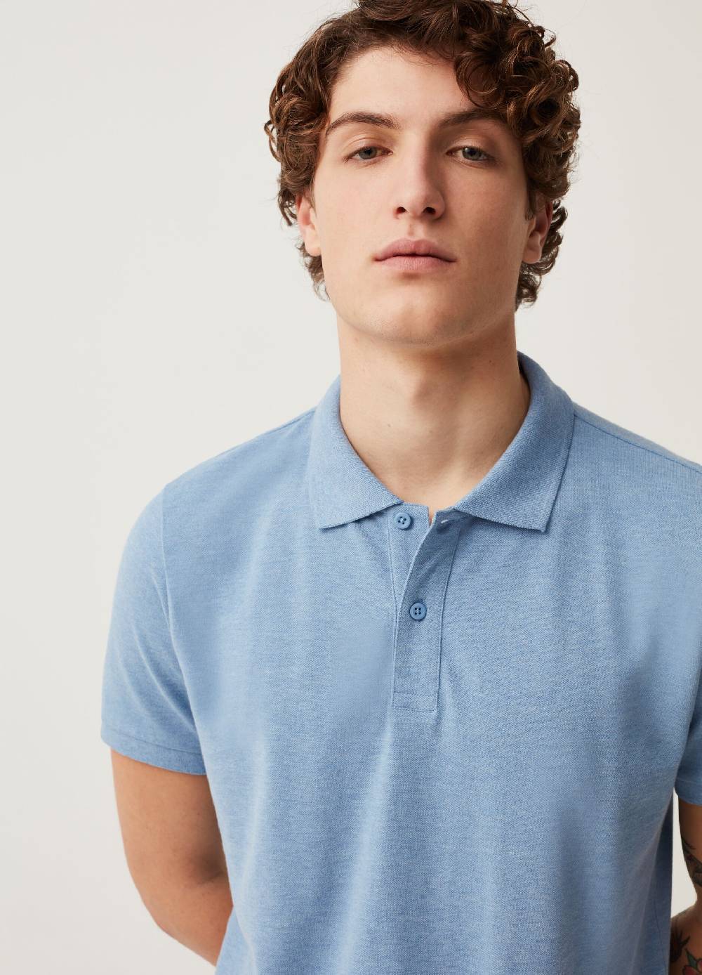 Ovs Polo In Piquet Mélange