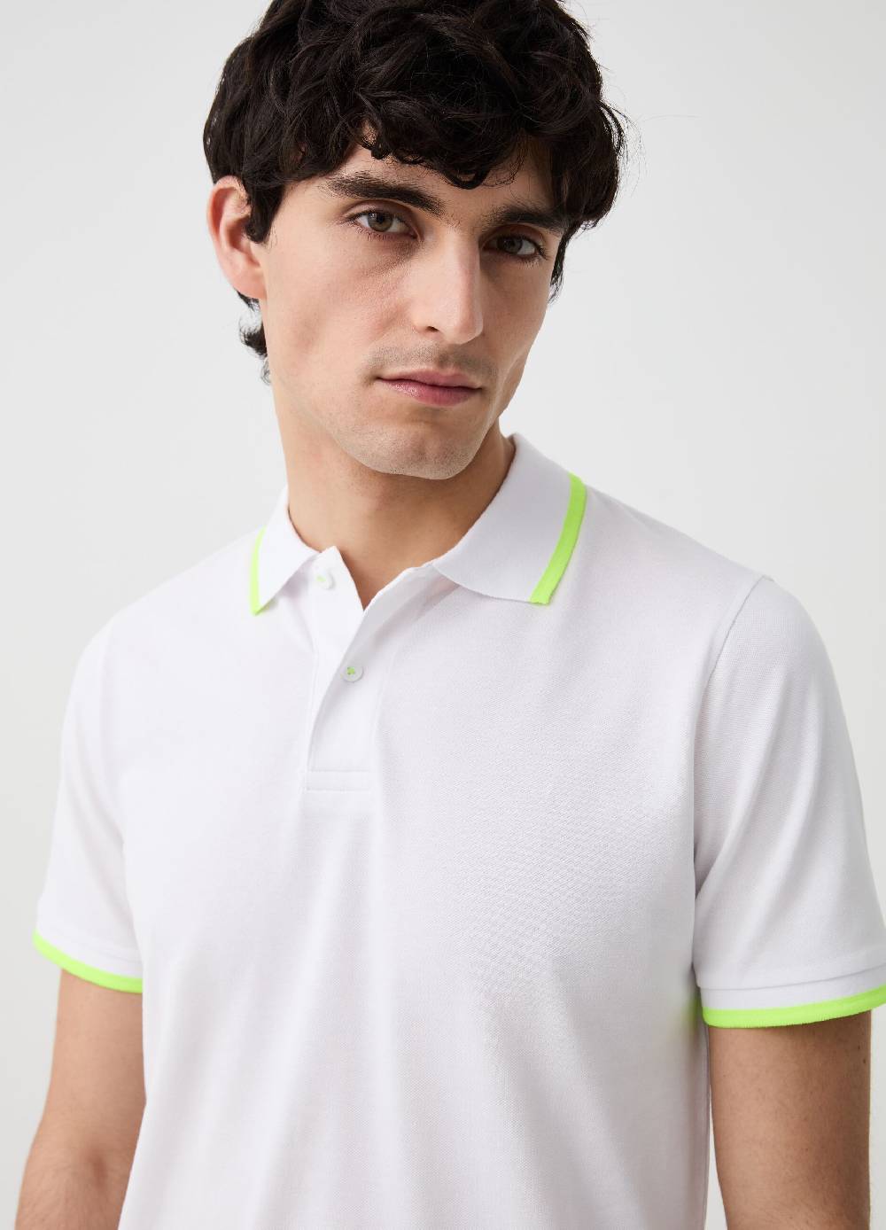 Ovs Polo Tinta Unita Con Profili Fluo
