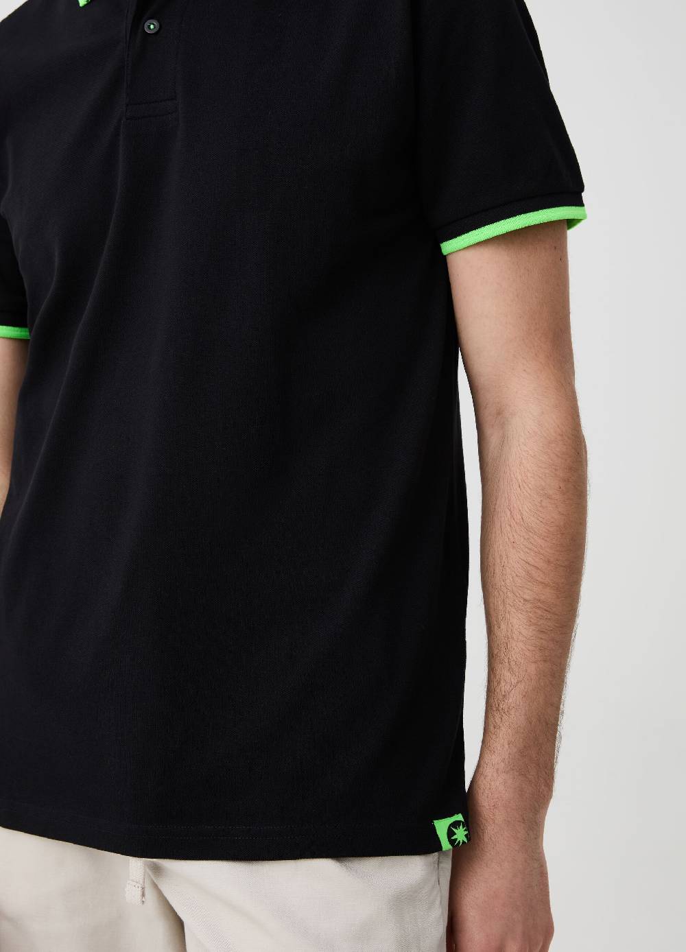 Ovs Polo Tinta Unita Con Profili Fluo
