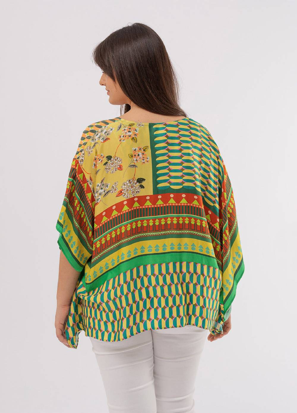 Ovs Poncho Con Anello Stampa Multicolore Curvy