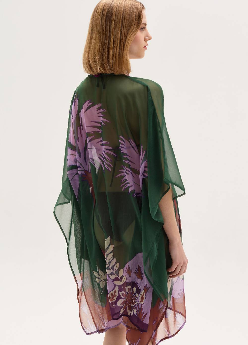 Ovs Poncho Copri Costume In Chiffon Con Stampa