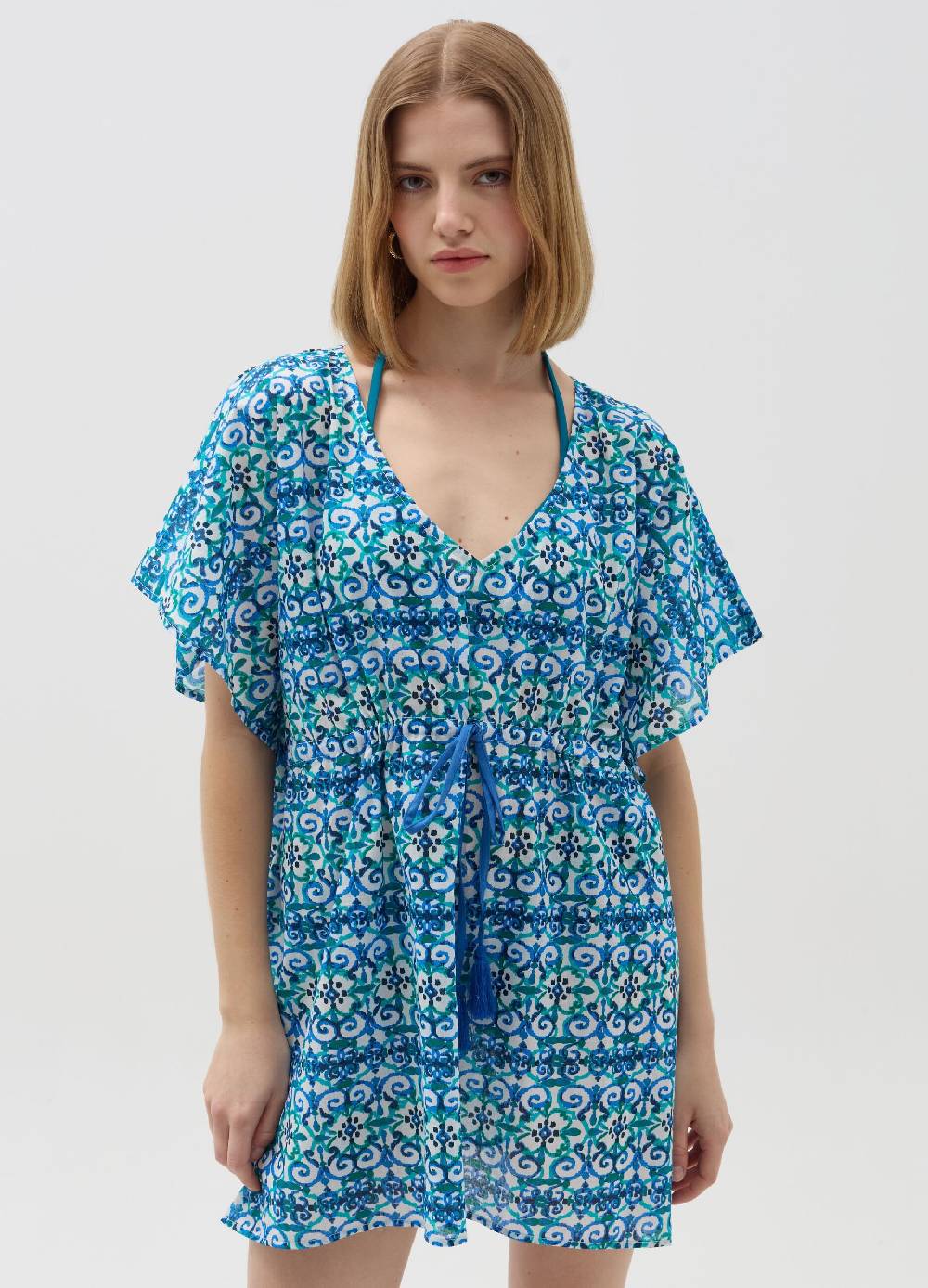 Ovs Poncho Copri Costume Stampa Maioliche