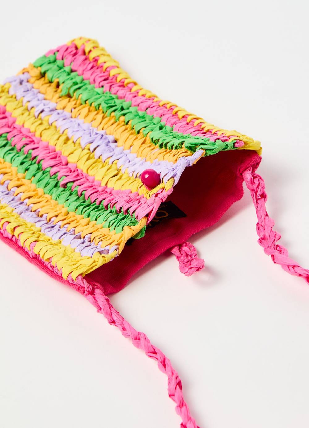 Ovs Porta Cellulare In Rafia A Righe Multicolor
