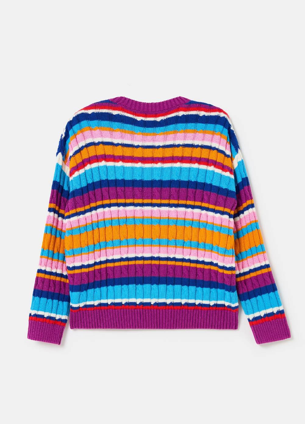 Ovs Pullover A Righe Con Lavorazione A Trecce