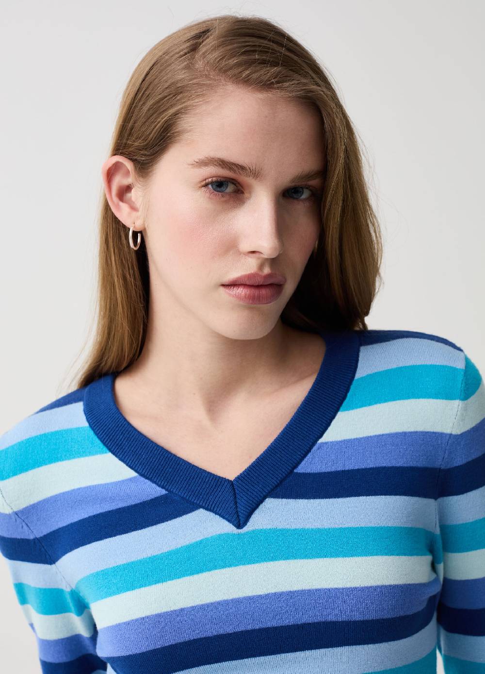 Ovs Pullover A Righe Con Scollo A V