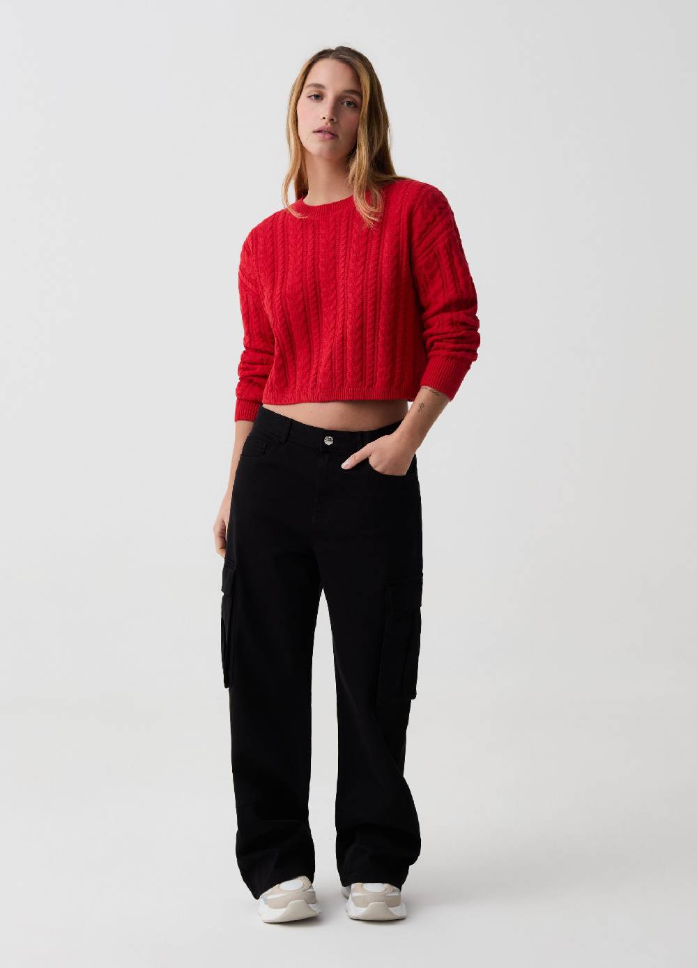 Ovs Pullover Crop Con Lavorazione Intrecciata