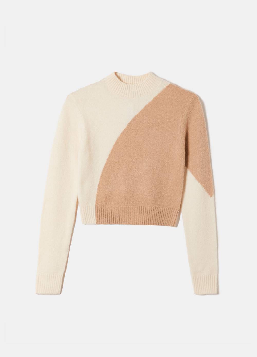 Ovs Pullover cropped bicolore mock neck