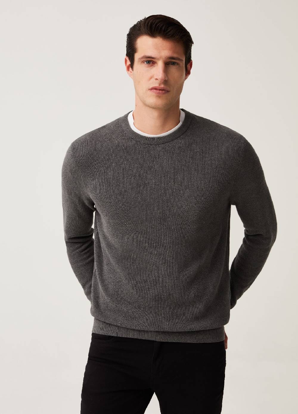 Ovs Pullover girocollo in cotone piquet
