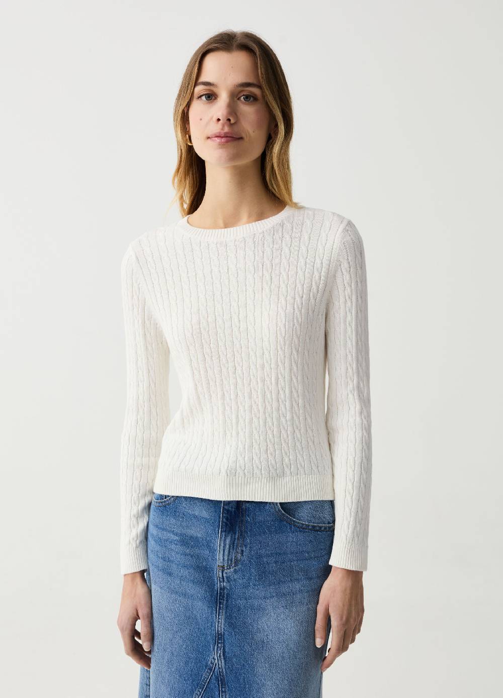 Ovs Pullover In Cotone Con Lavorazione A Trecce