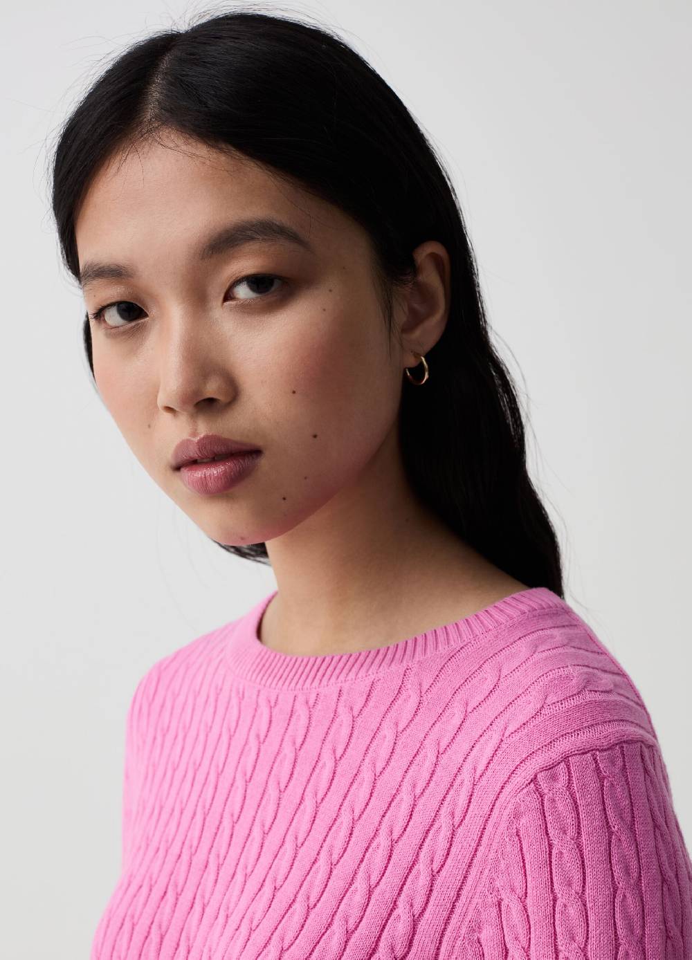 Ovs Pullover in cotone con lavorazione a trecce