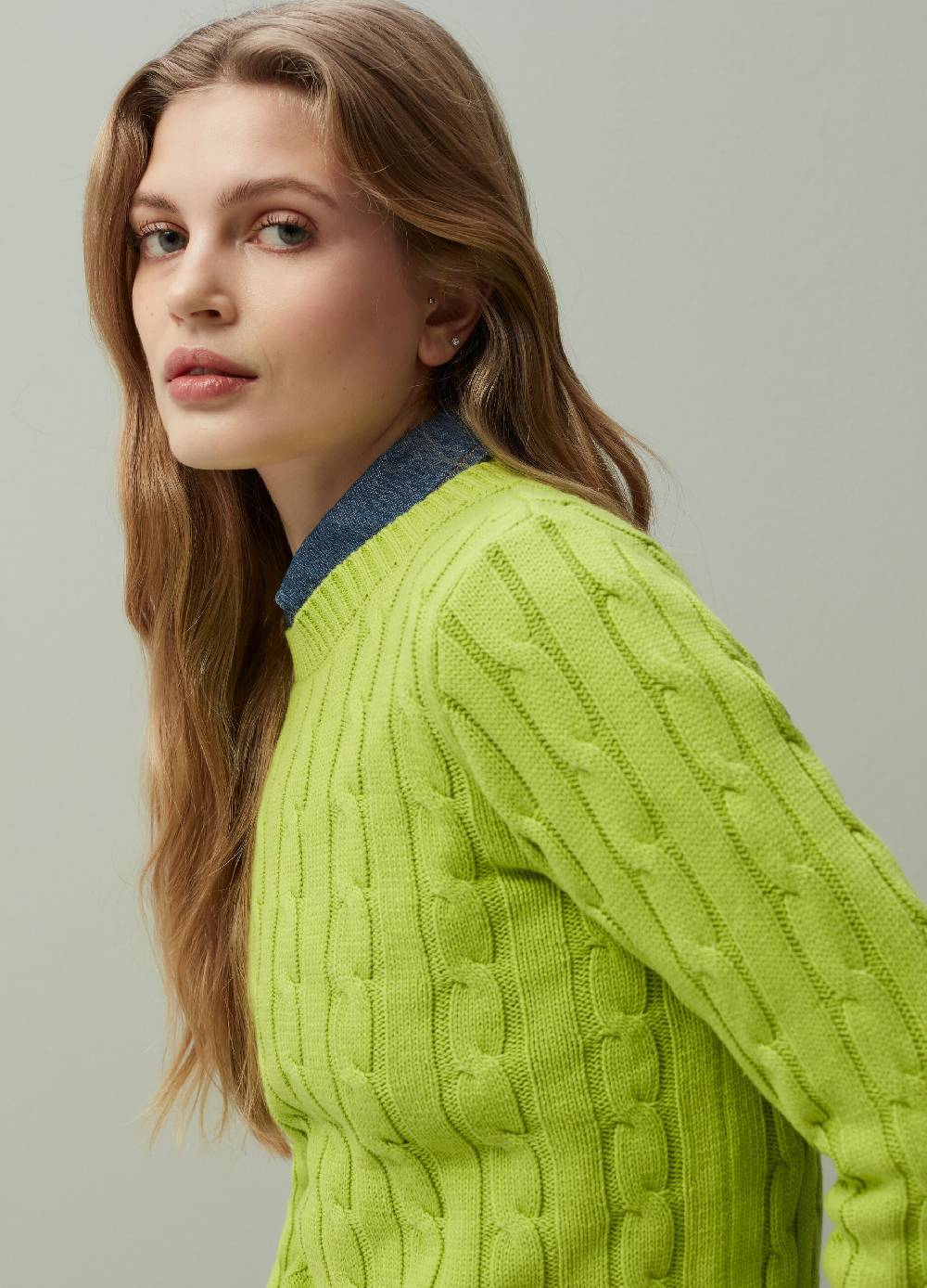 Ovs Pullover in cotone con lavorazione a treccia