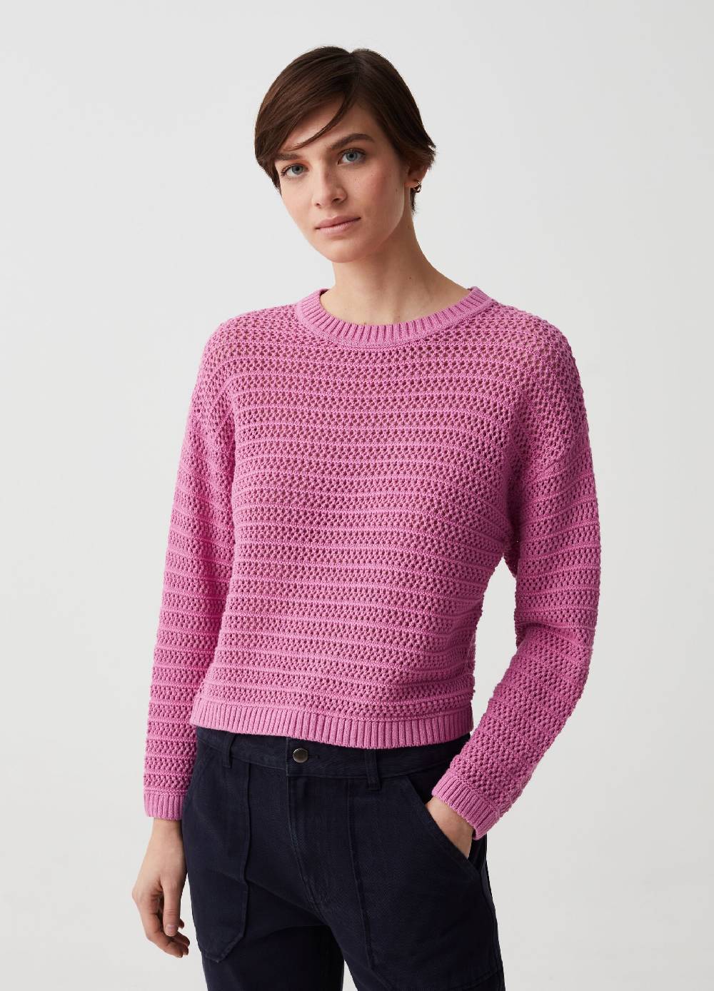 Ovs Pullover in cotone crochet