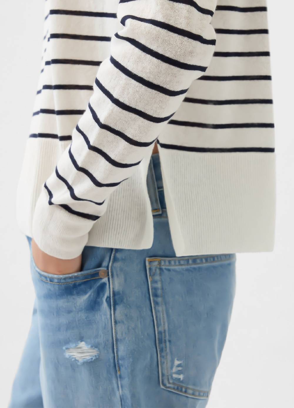 Ovs Pullover In Misto Lino Con Spacchetti