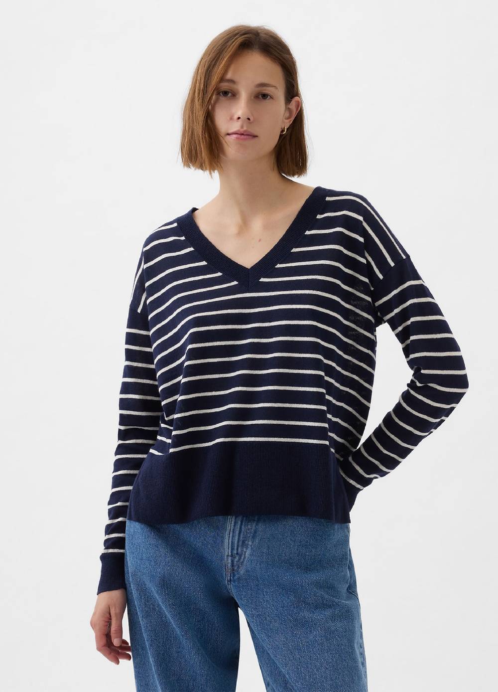 Ovs Pullover in misto lino con spacchetti