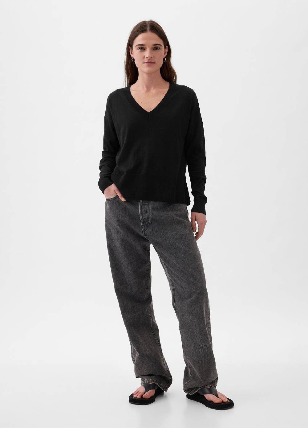 Ovs Pullover in misto lino con spacchetti