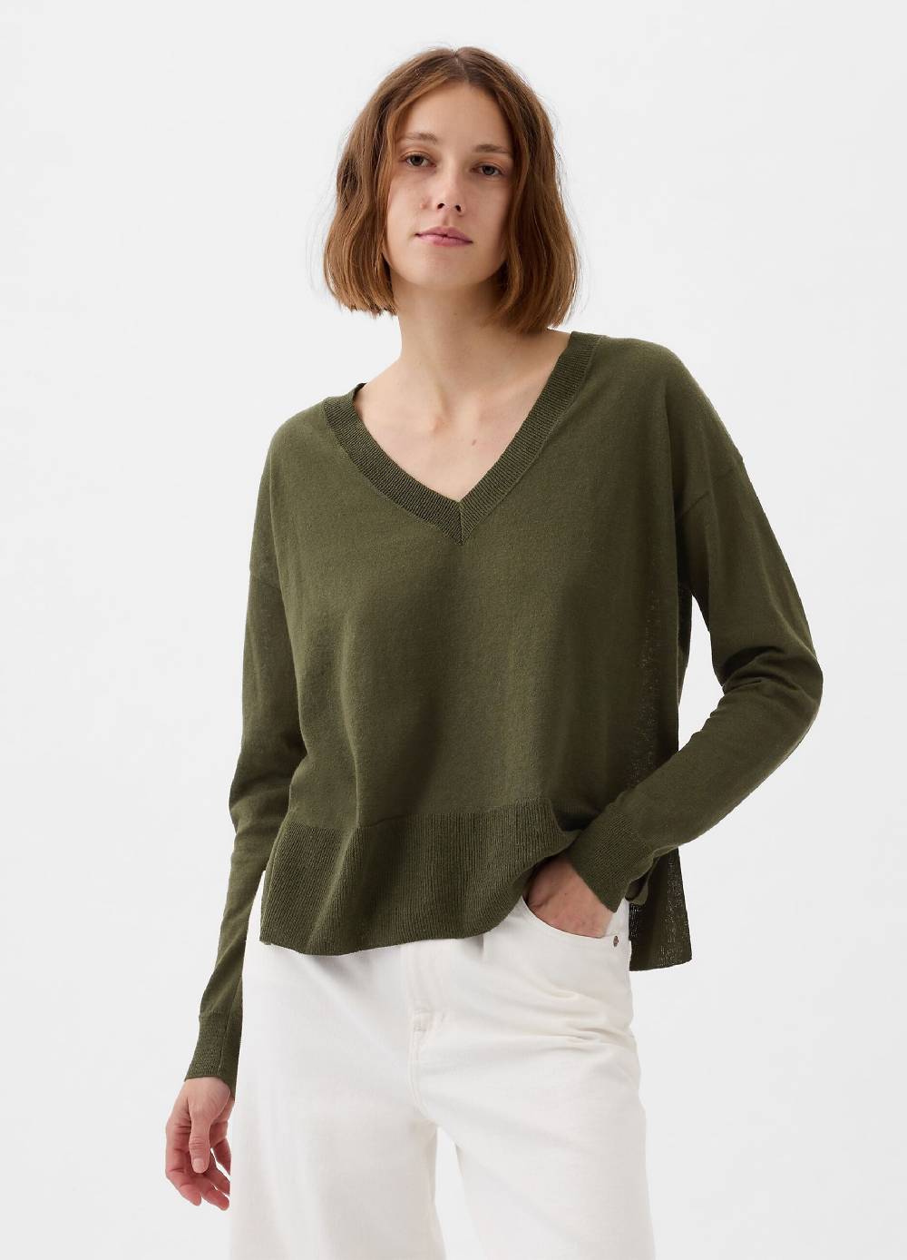 Ovs Pullover In Misto Lino Con Spacchetti