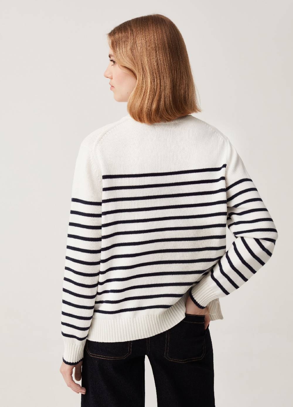 Ovs Pullover Mock Neck A Righe