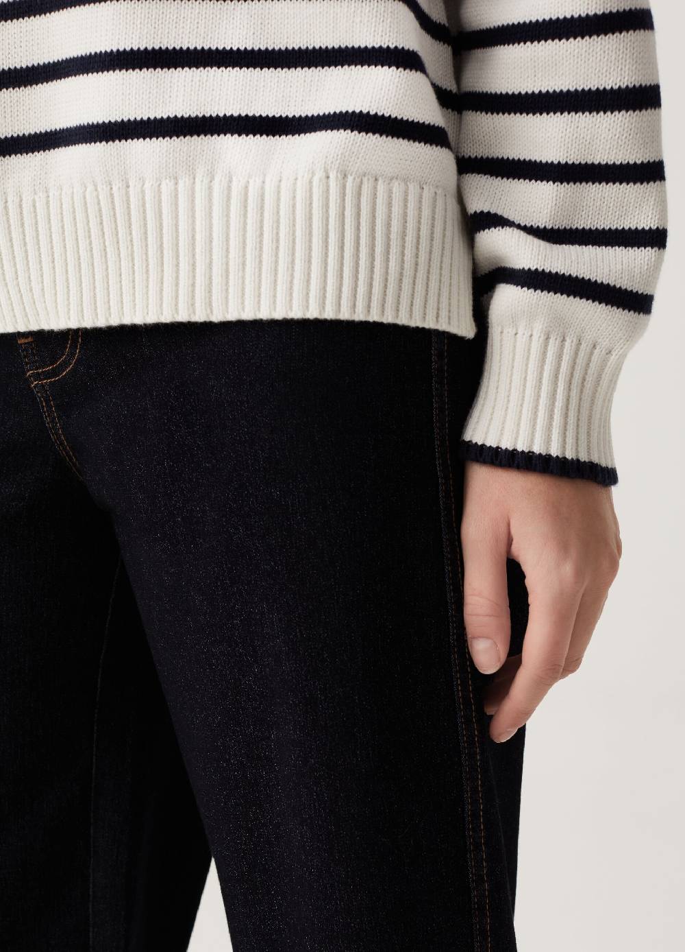 Ovs Pullover Mock Neck A Righe