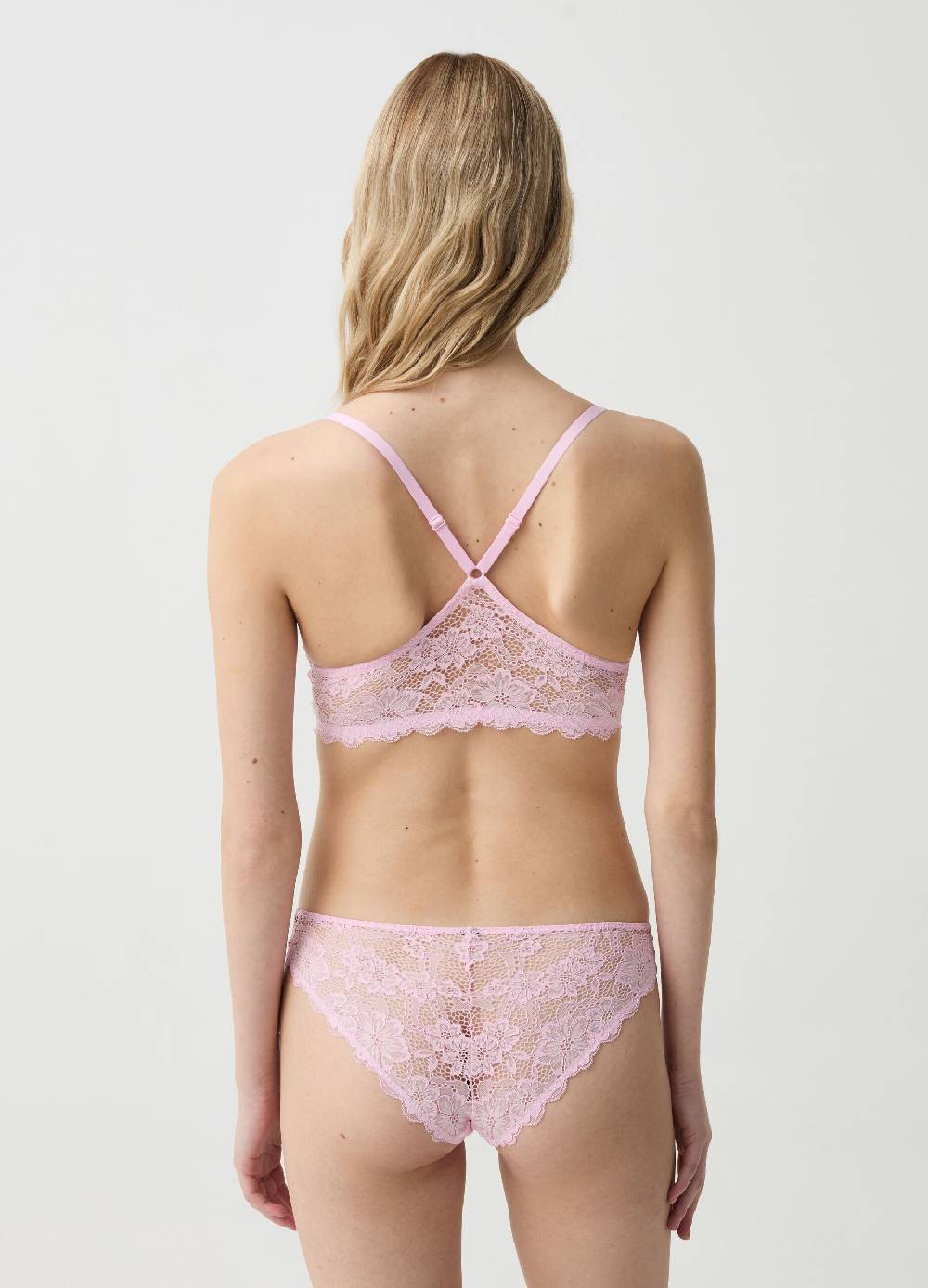 Ovs Reggiseno In Microfibra Con Pizzo Floreale