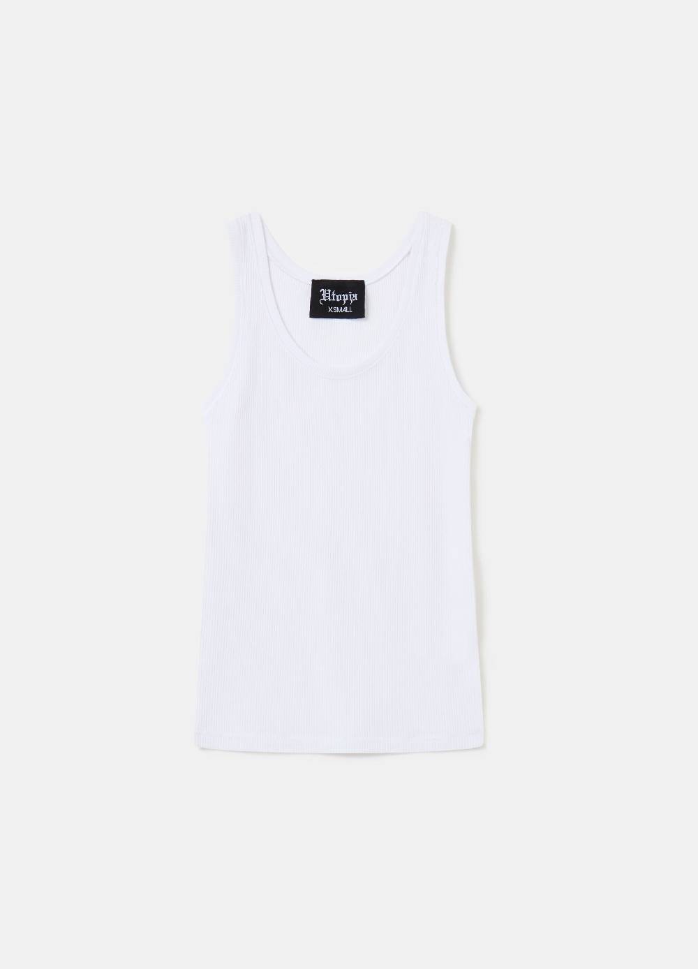 Ovs Ribbed Tank Top White