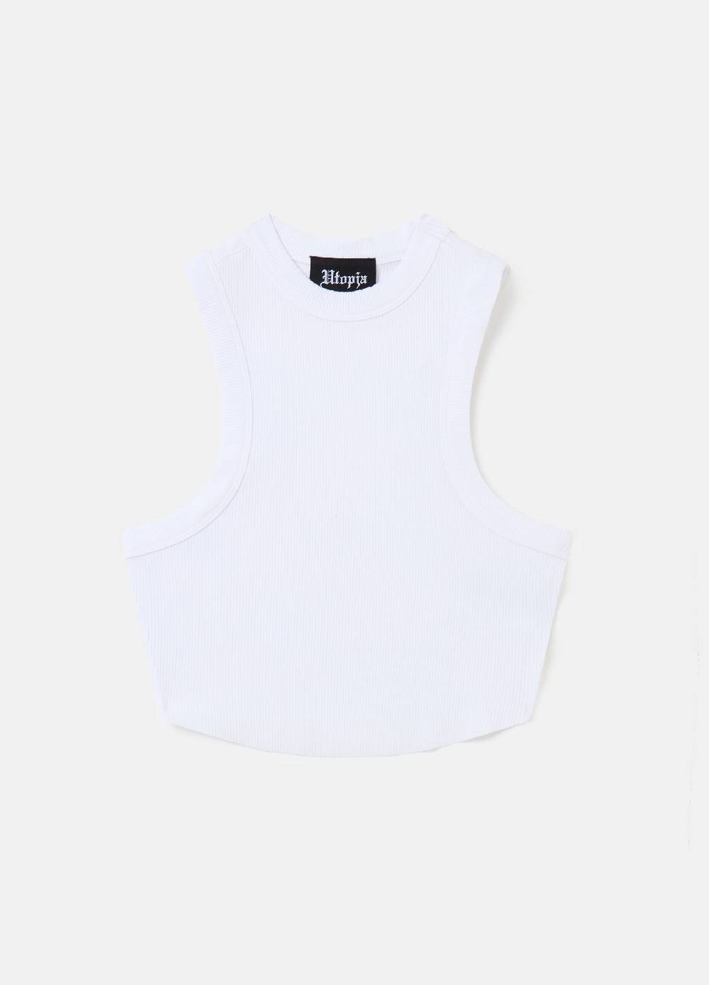 Ovs Rounded Crop Tank White