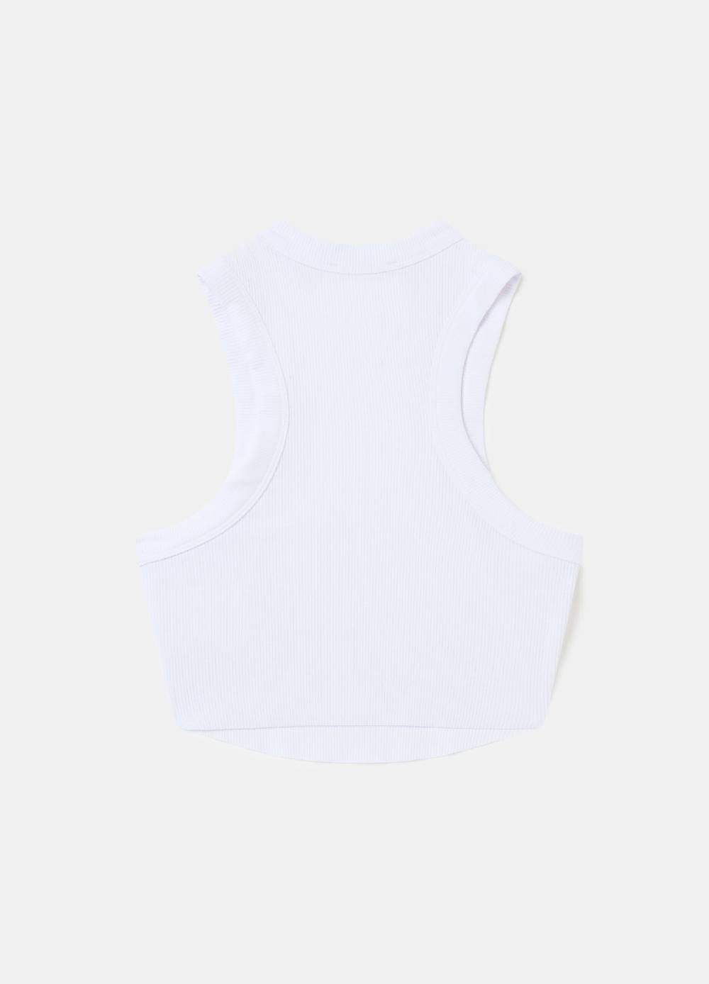 Ovs Rounded Crop Tank White