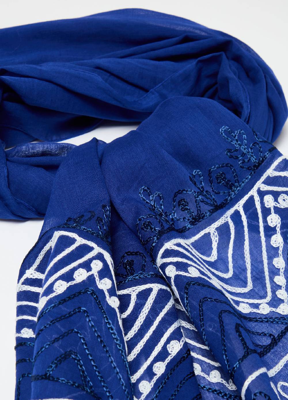 Ovs Sciarpa In Cotone Con Ricami E Nappine